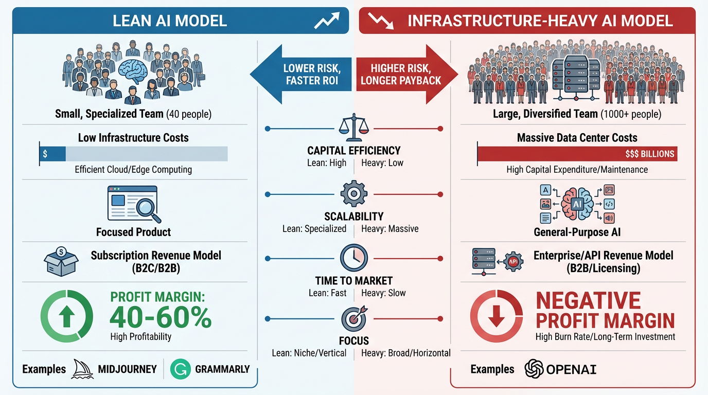 AI business model comparison infographic